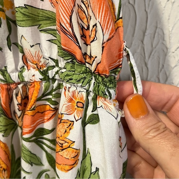 Petal & Pup Orange Floral Halter Cut Out Maxi Dress size 8 - Picture 8 of 12